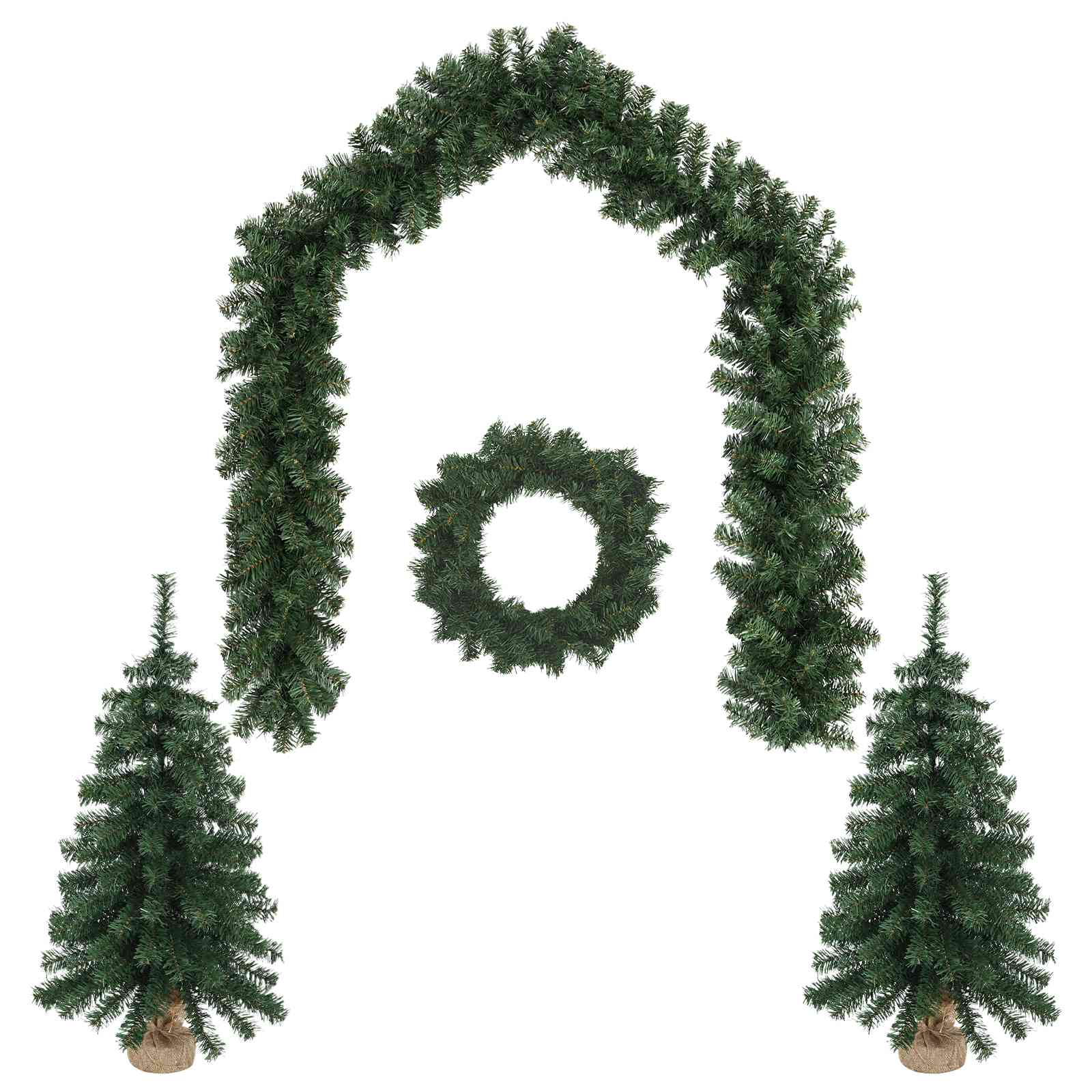 Set mini alberi di Natale 90 cm PVC Verde