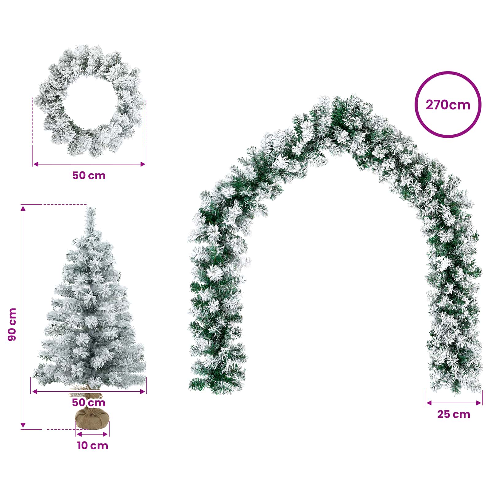 Albero di Natale Mini 90 cm PVC Bianco