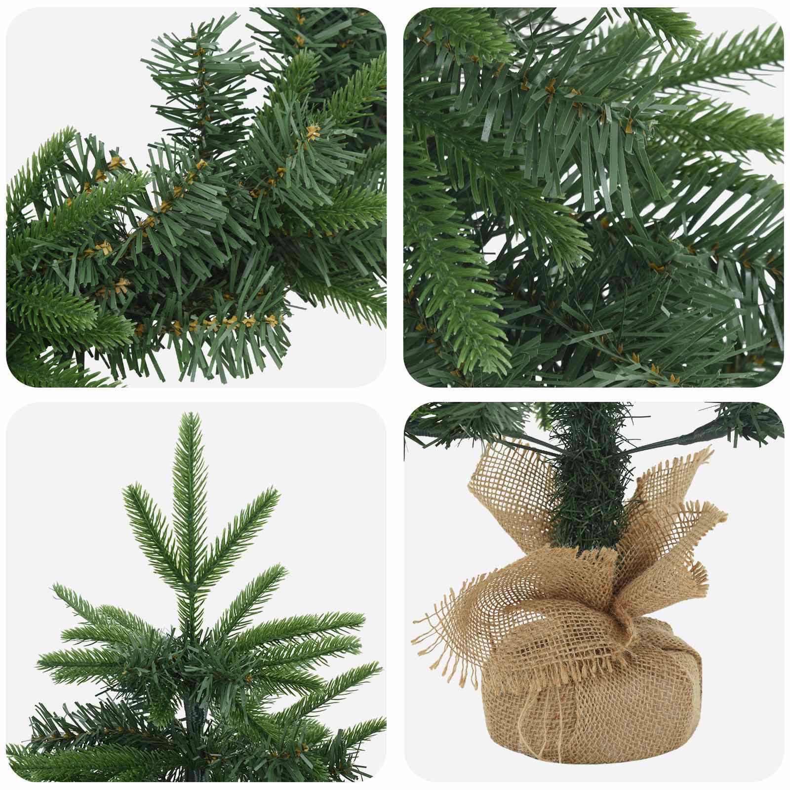Set mini alberi di Natale 90 cm PVC e PE Verde
