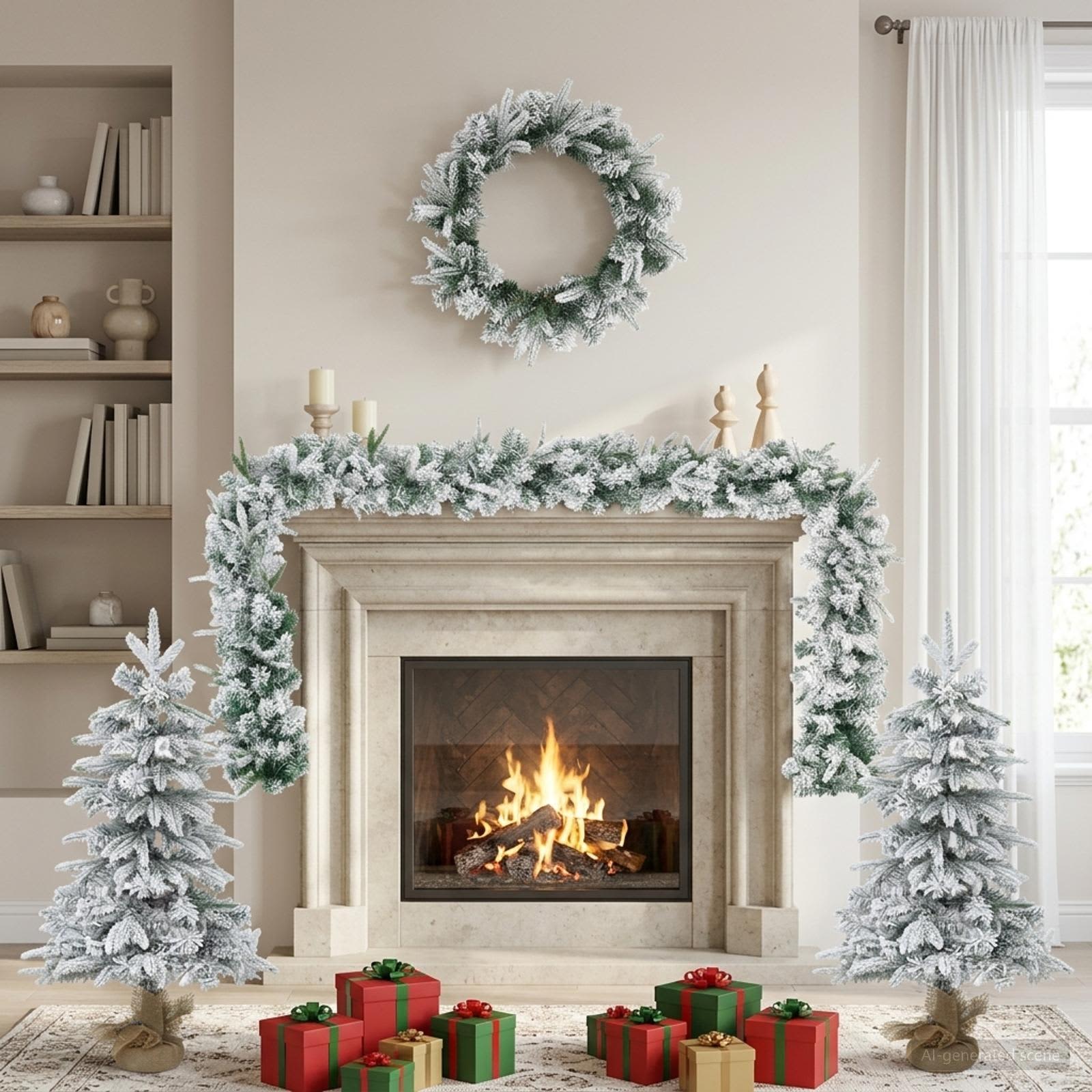 Albero di Natale Mini 90 cm PVC e PE Verde e Bianco