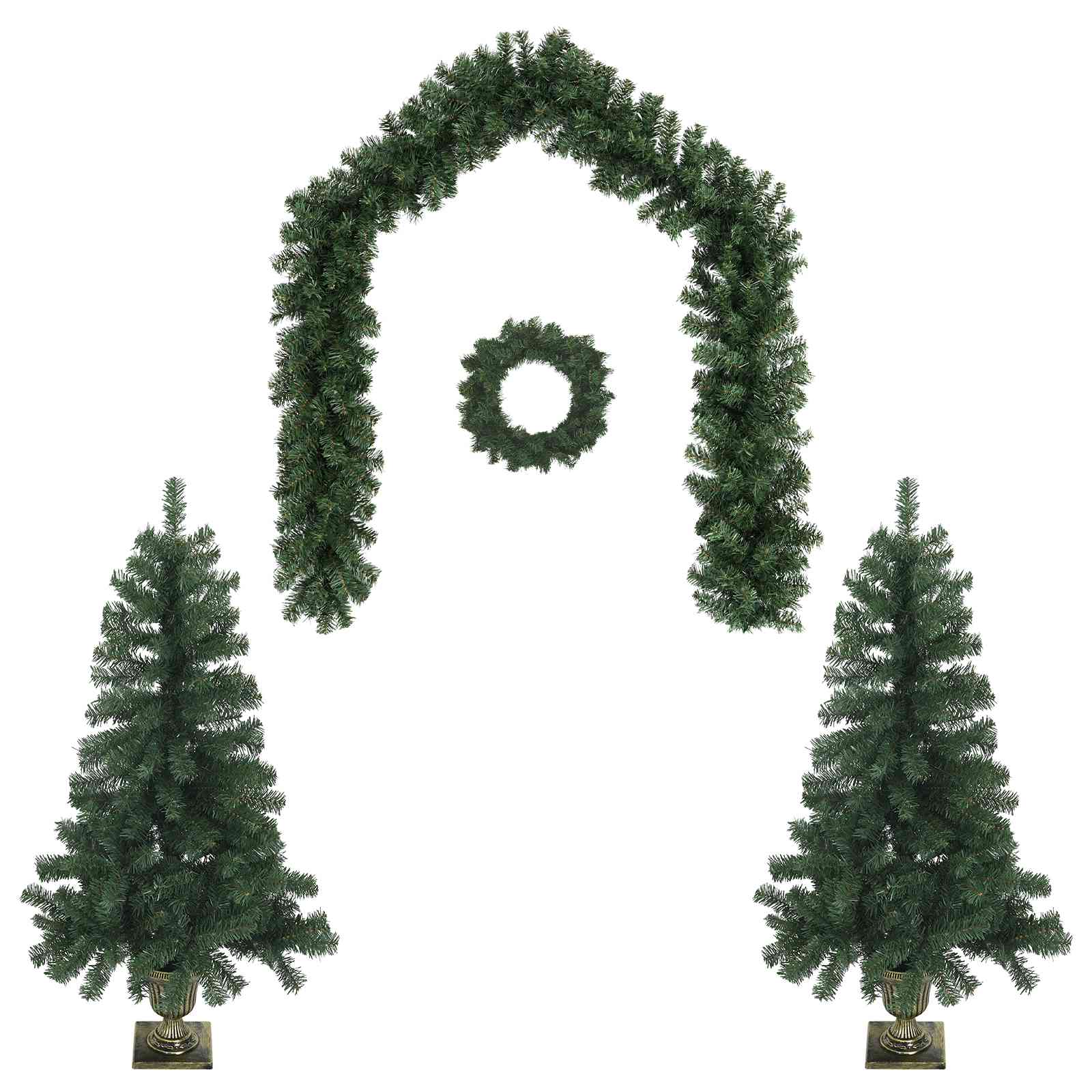 Set mini alberi di Natale 120 cm PVC Verde