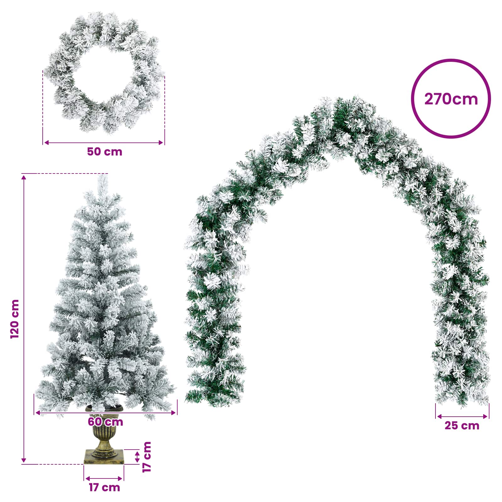 Albero di Natale Mini 120 cm PVC Bianco