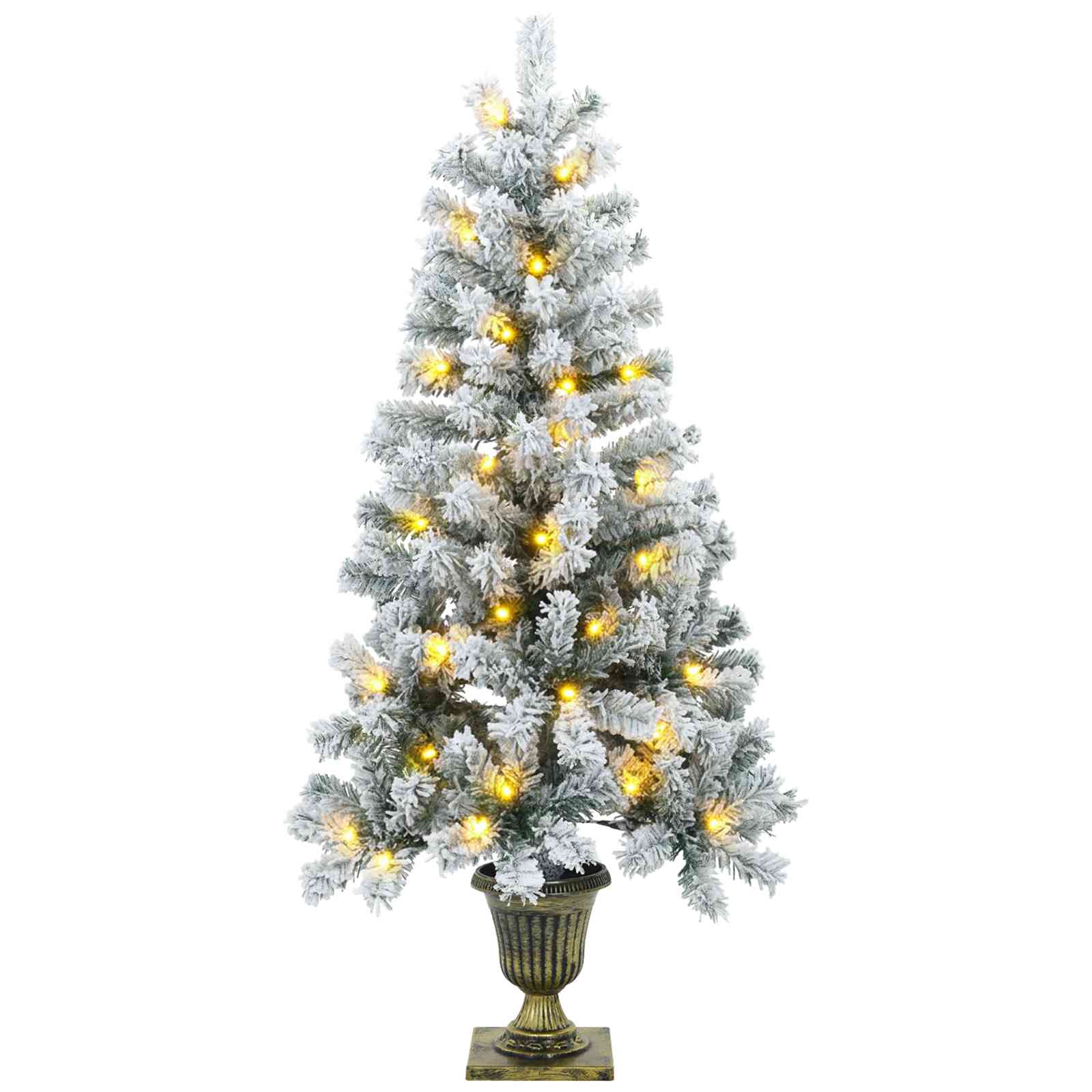 Albero di Natale Mini 120 cm 175 LED Bianco caldo PVC Bianco