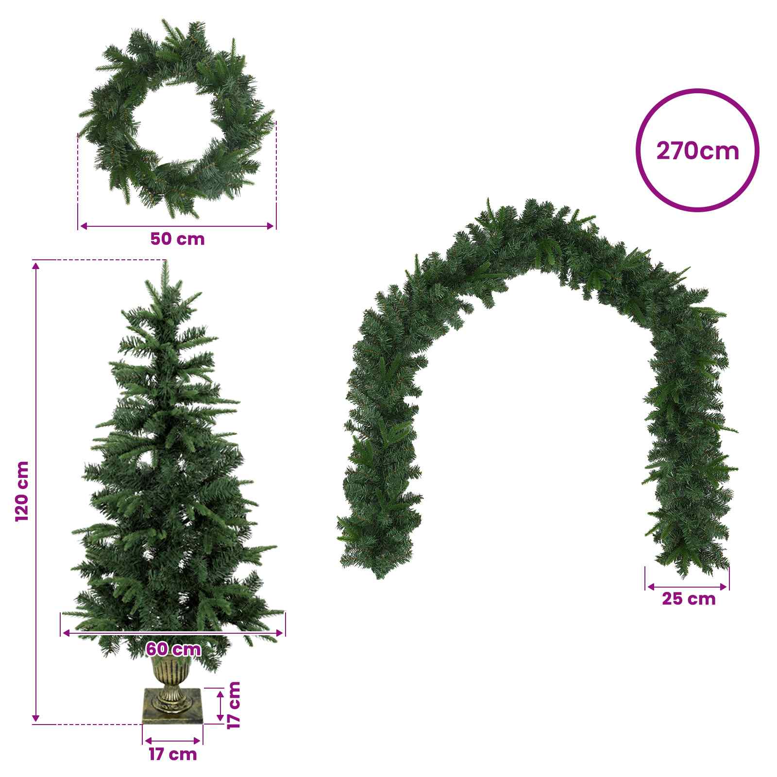 Albero di Natale Mini 120 cm PVC e PE Verde