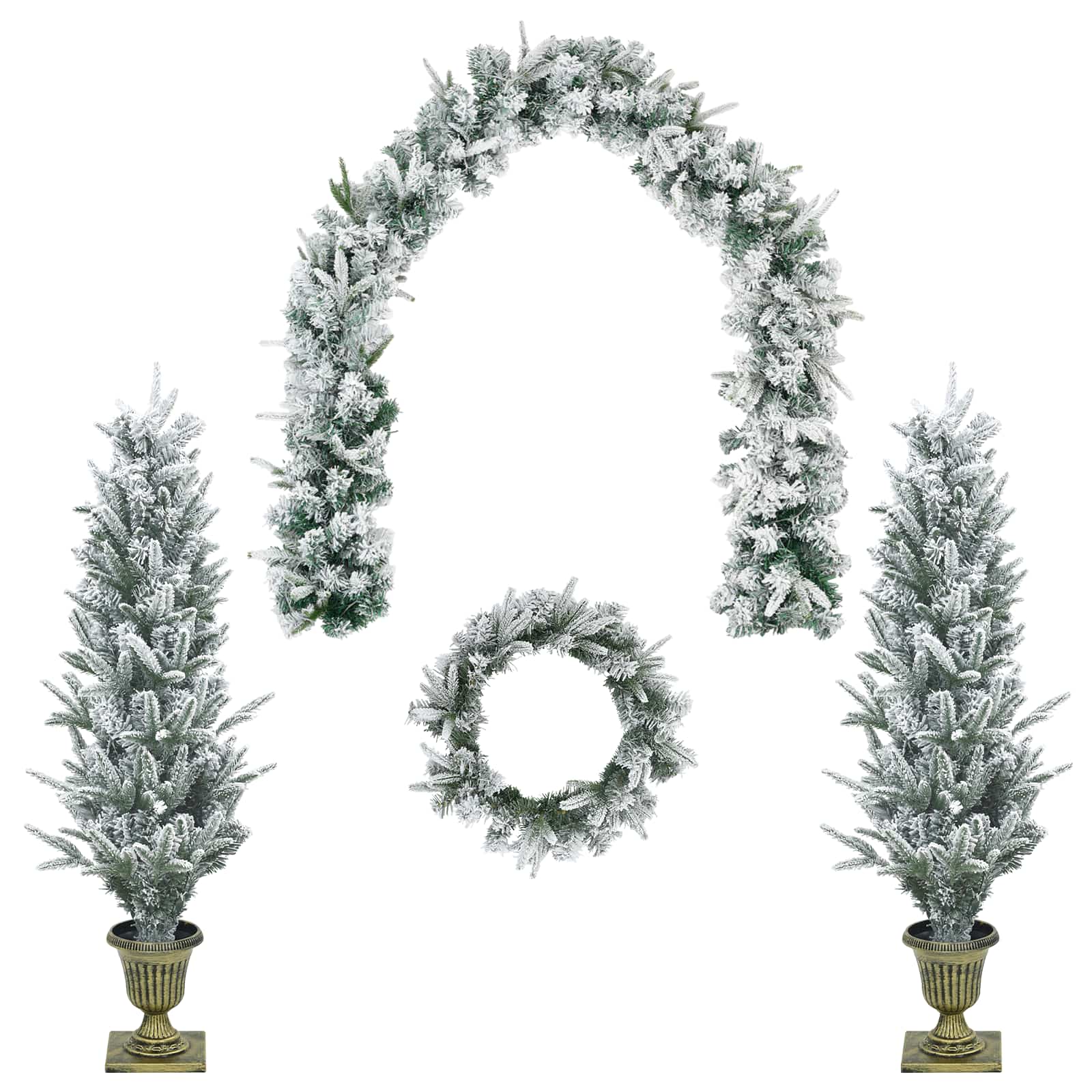 Albero di Natale Mini 120 cm PVC e PE Verde e Bianco