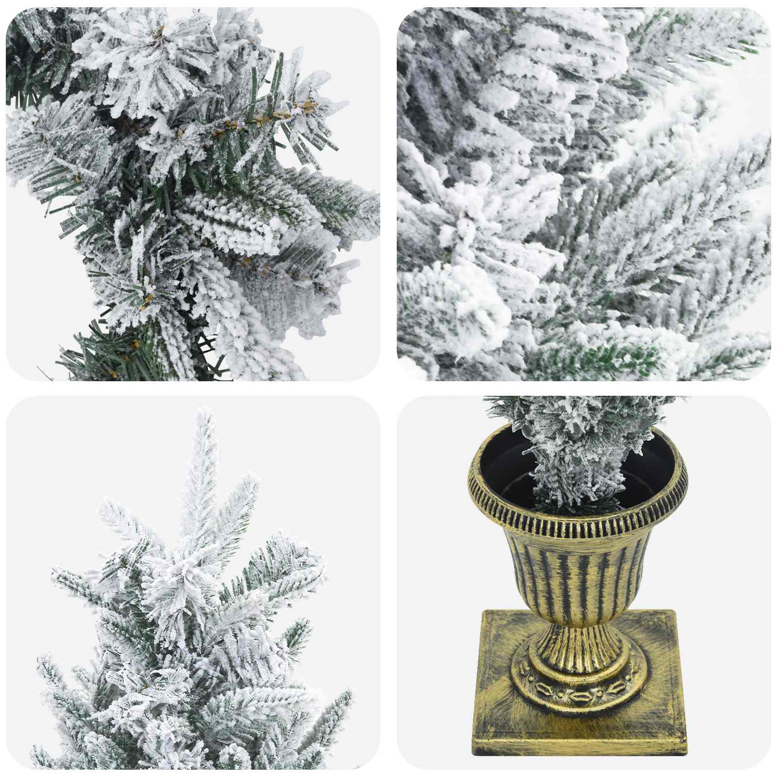 Albero di Natale Mini 120 cm PVC e PE Verde e Bianco