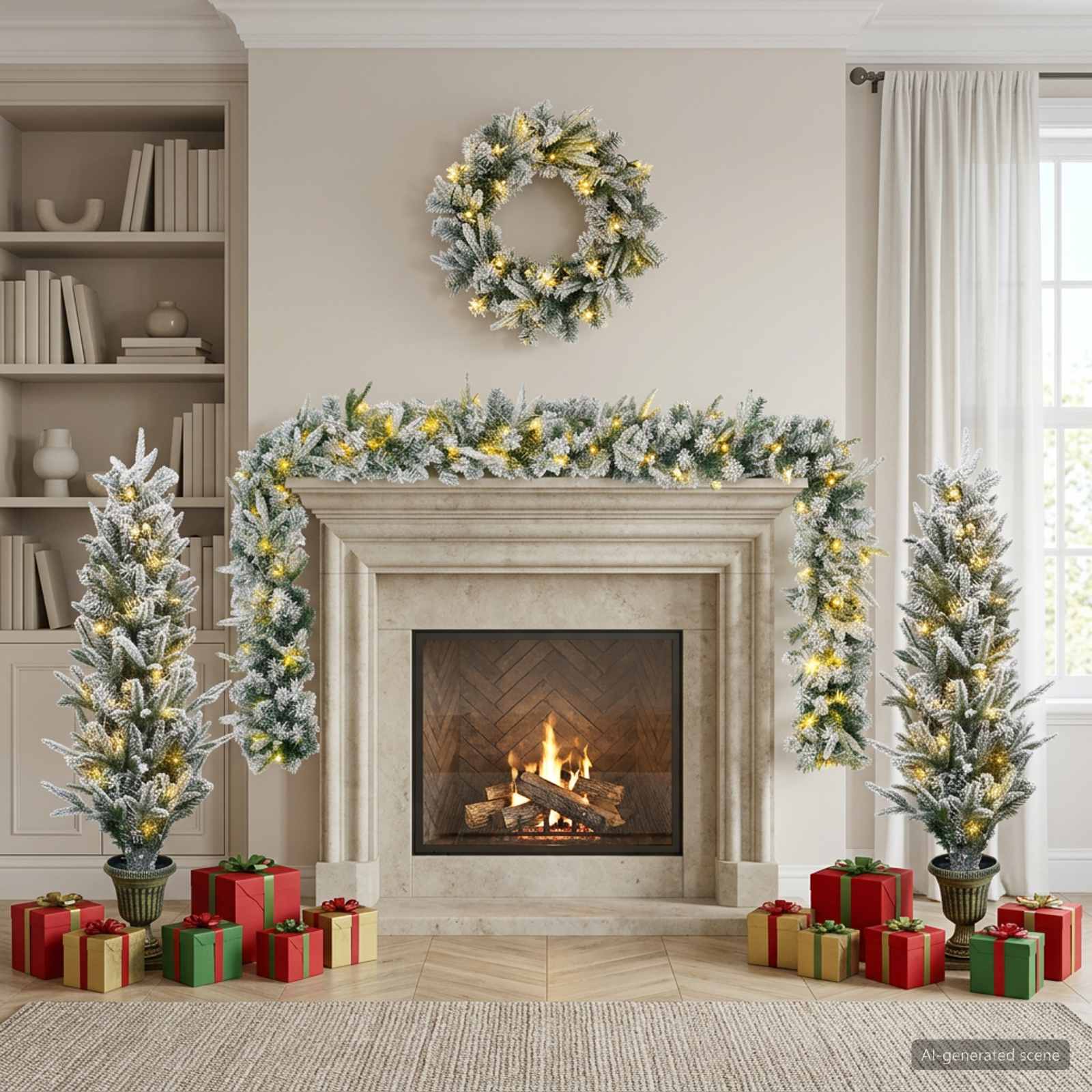 Albero di Natale Mini 120 cm 275 LED Bianco caldo PVC e PE