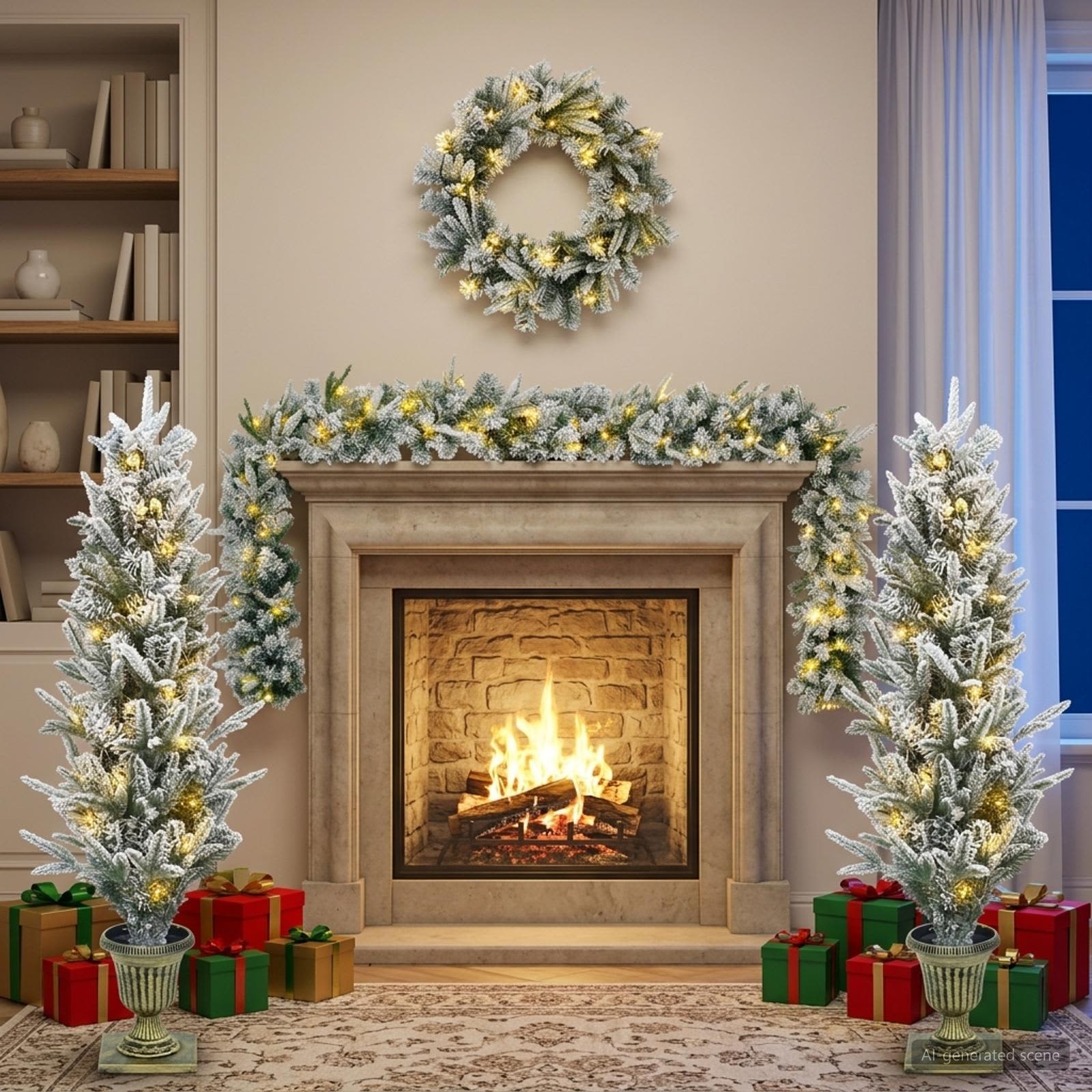 Albero di Natale Mini 120 cm 275 LED Bianco caldo PVC e PE