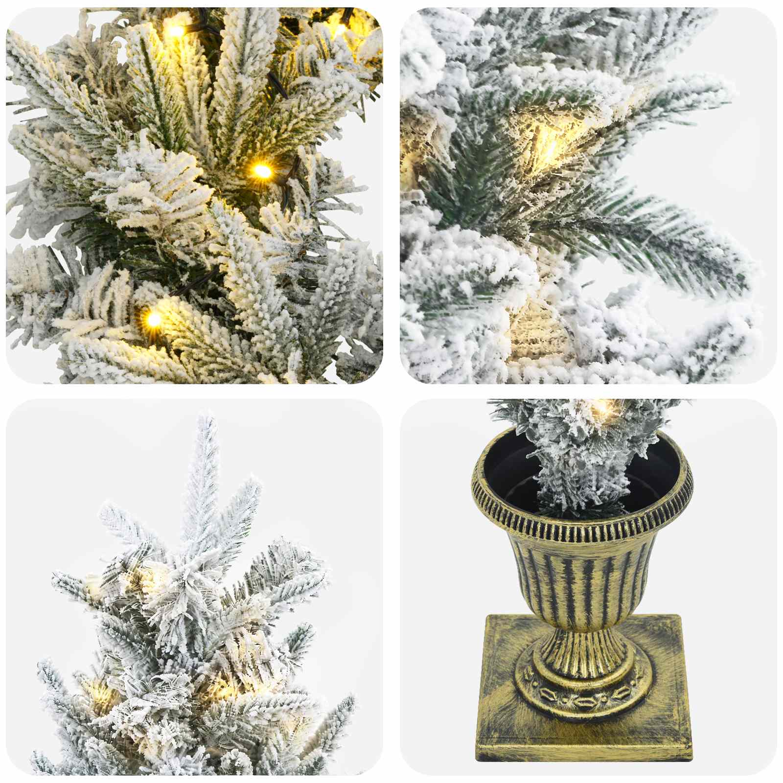 Albero di Natale Mini 120 cm 275 LED Bianco caldo PVC e PE