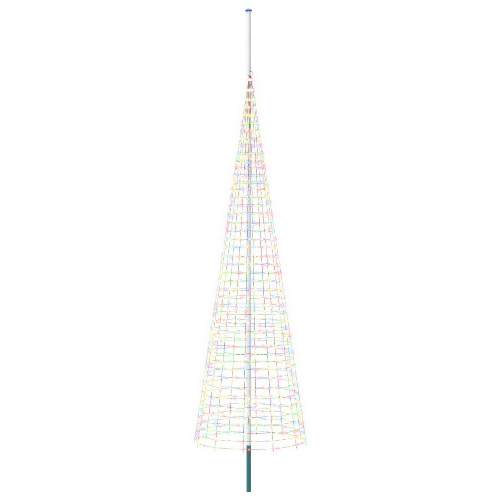 Luci per albero di Natale con picchetti e asta per bandiera