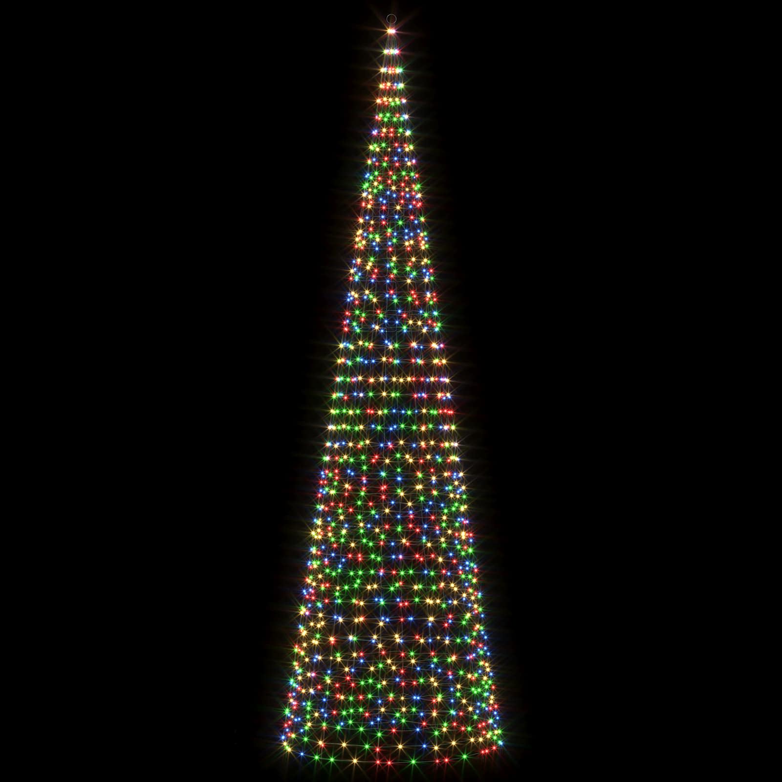 Luci per albero di Natale con picchetti e asta per bandiera