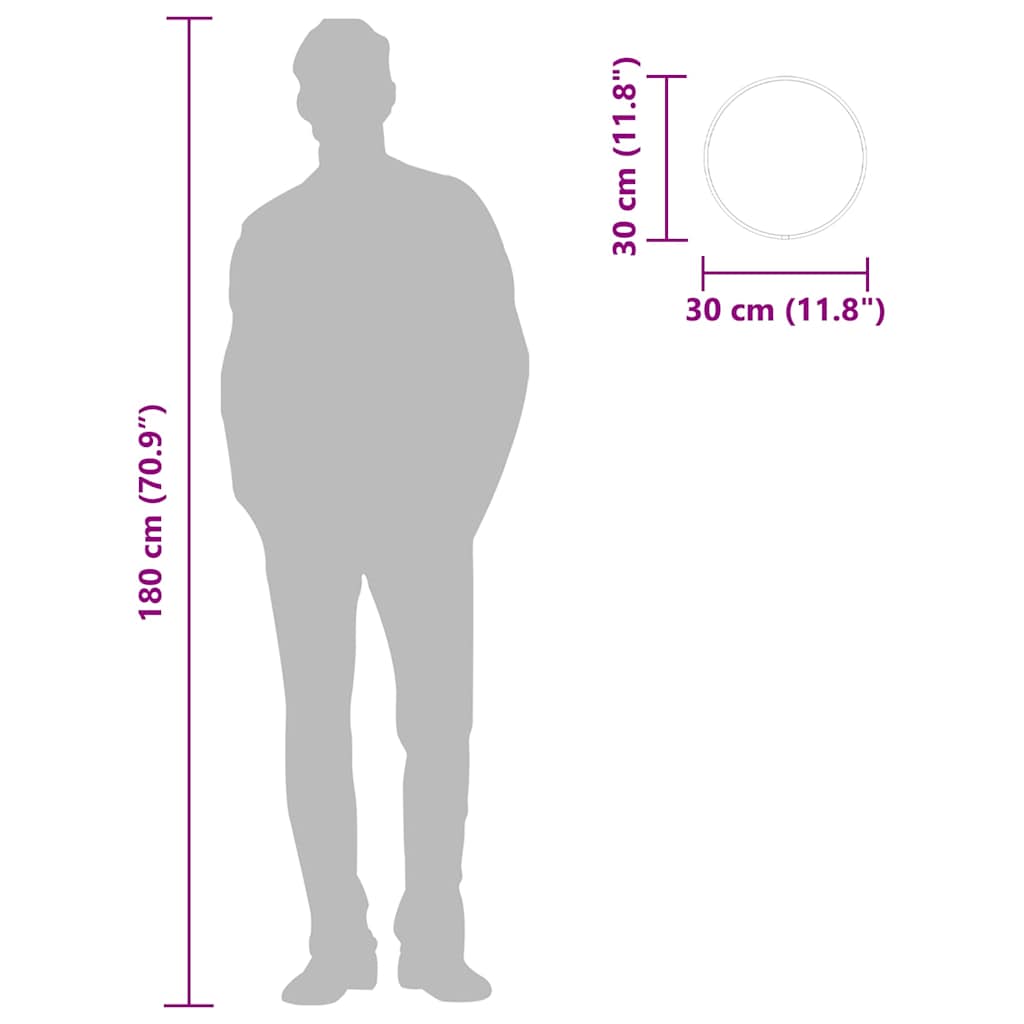 Specchio da Parete Dorato Ø 30 cm Rotondo