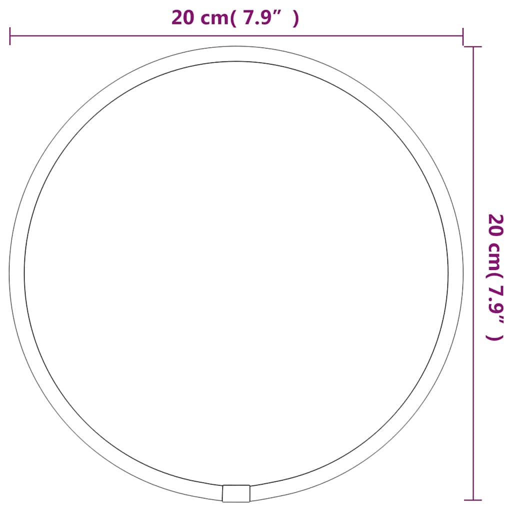 Specchio da Parete Nero Ø 20 cm Rotondo