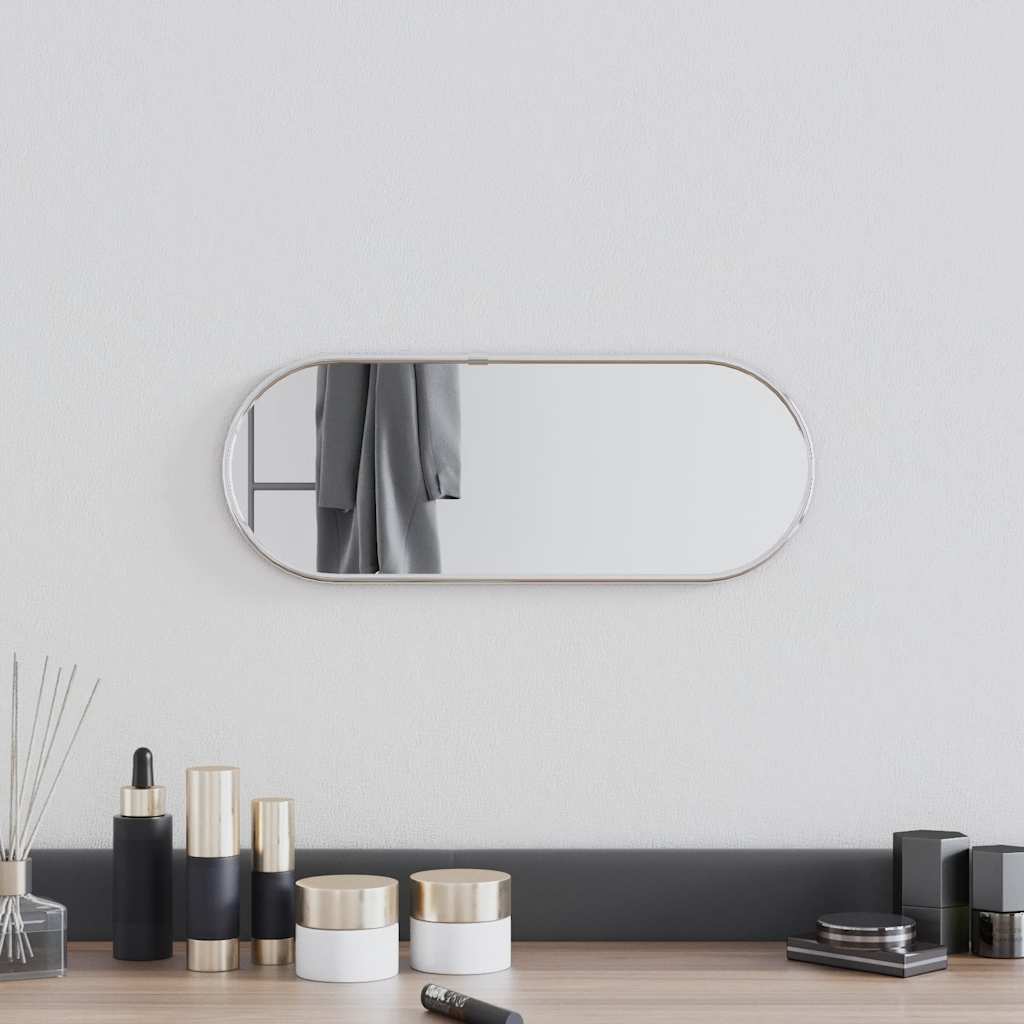 Specchio da Parete Argento 40x15 cm Ovale