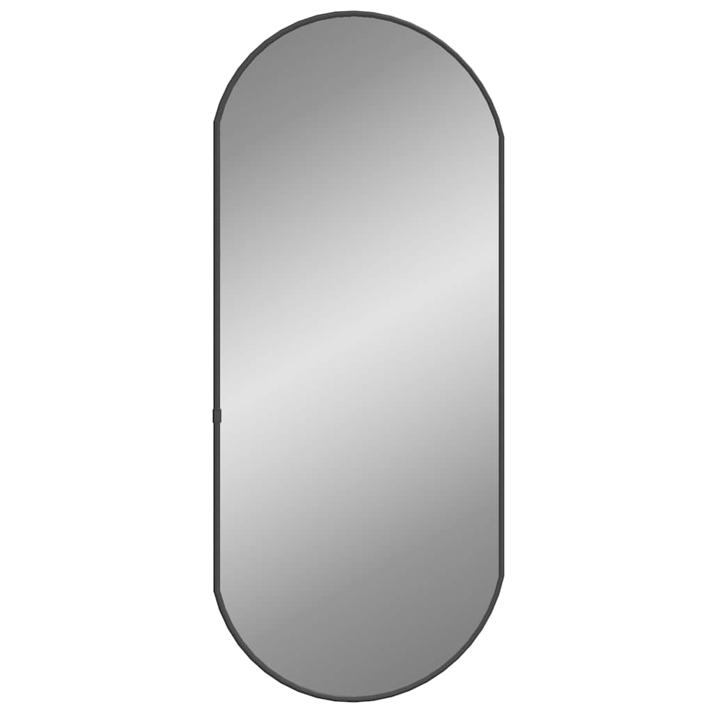Specchio da Parete Nero 70x30 cm Ovale