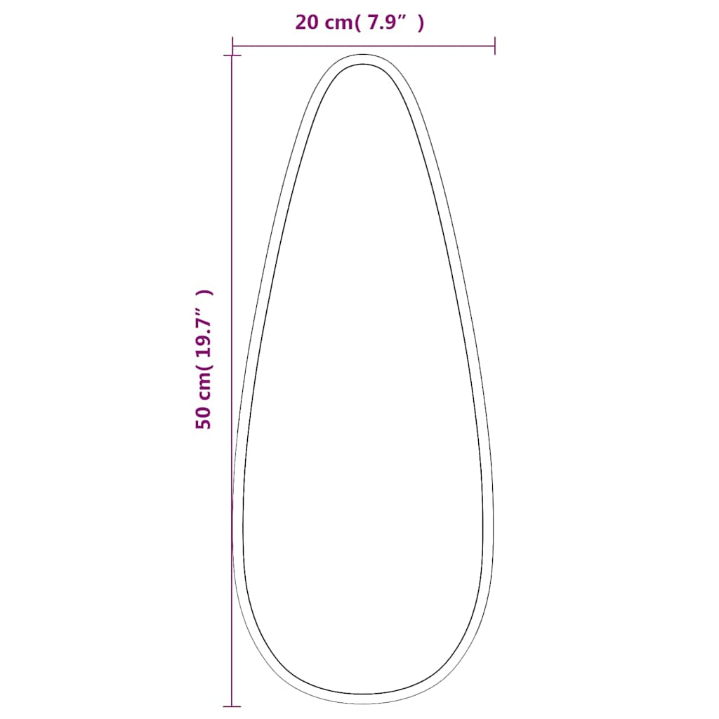 Specchio da Parete Argento 50x20 cm