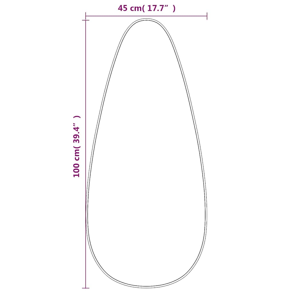 Specchio da Parete Dorato 100x45 cm