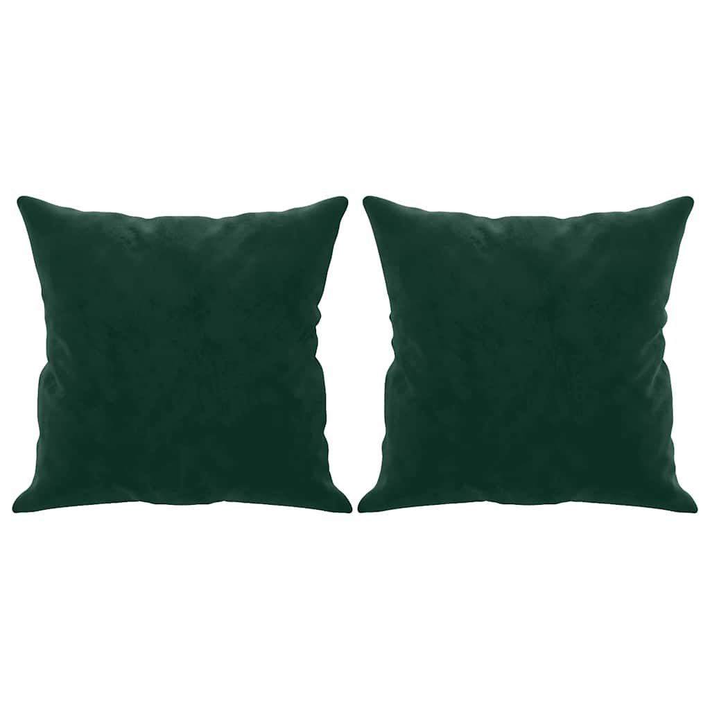 Cuscini Decorativi 2 pz Verde Scuro 40x40 cm in Velluto