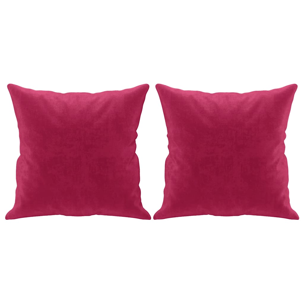 Cuscini Decorativi 2 pz Rosso Vino 40x40 cm in Velluto