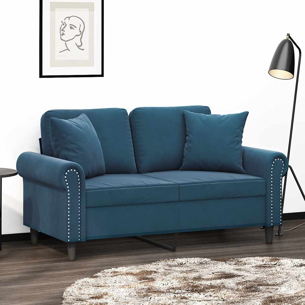 Cuscini Decorativi 2 pz Blu 40x40 cm in Velluto
