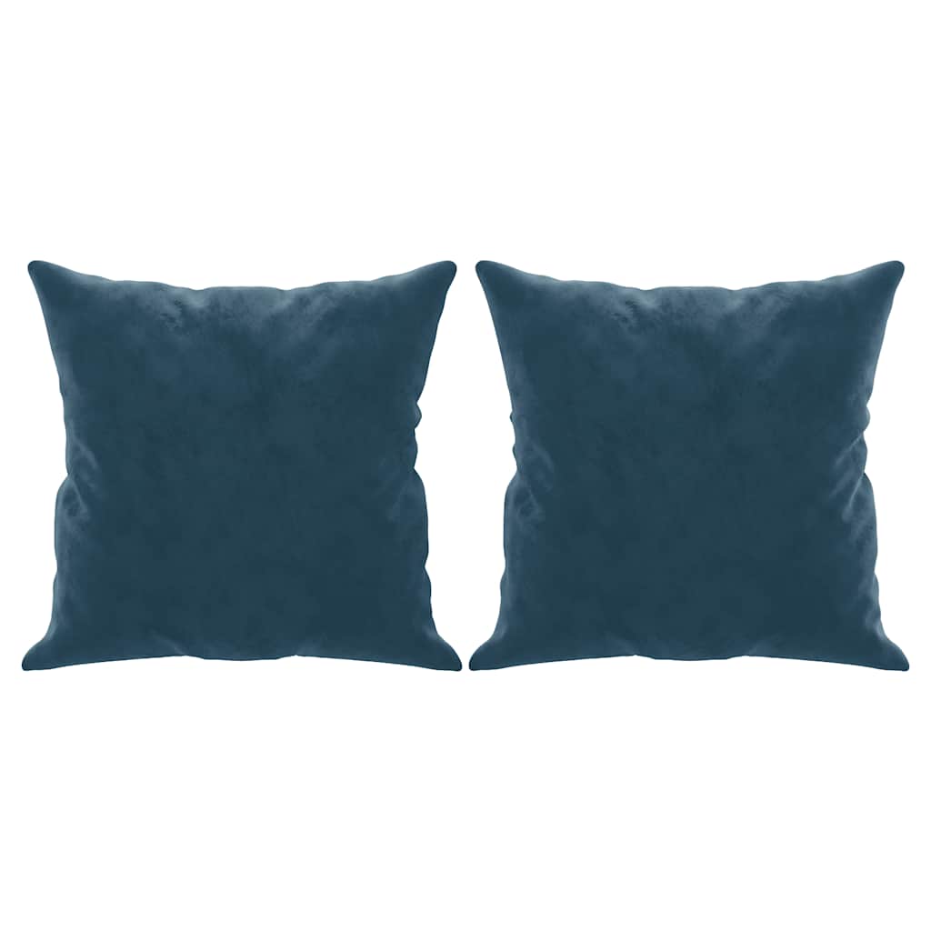 Cuscini Decorativi 2 pz Blu 40x40 cm in Velluto