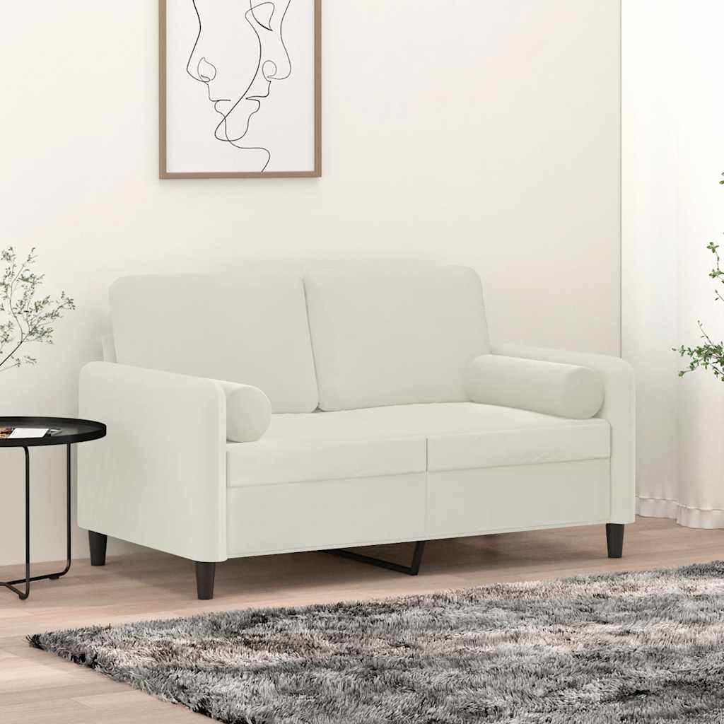 Cuscini Decorativi 2 pz Crema Ø15x50 cm in Velluto