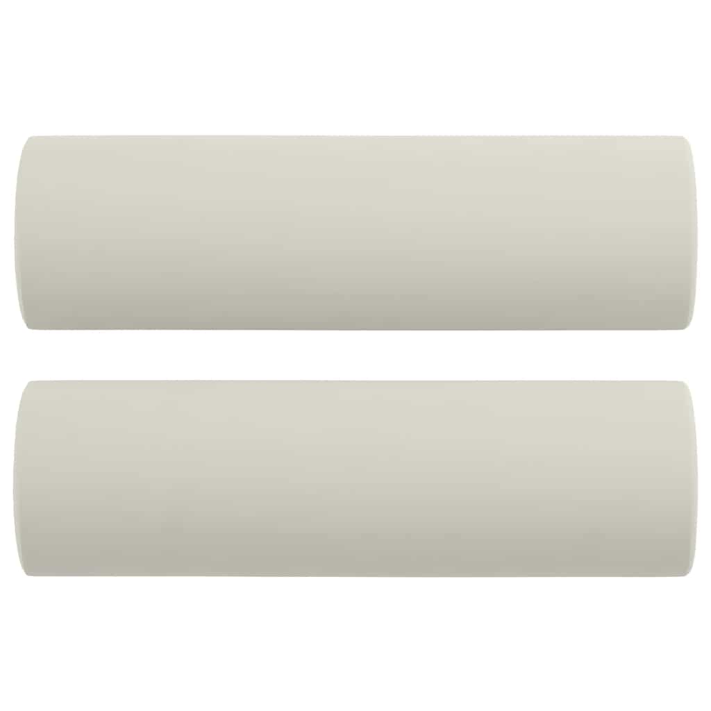 Cuscini Decorativi 2 pz Crema Ø15x50 cm in Velluto