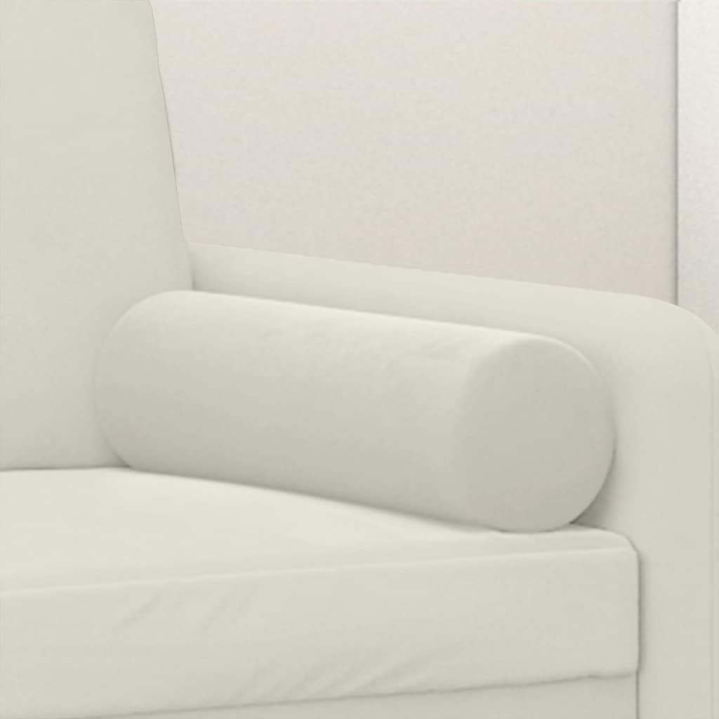 Cuscini Decorativi 2 pz Crema Ø15x50 cm in Velluto
