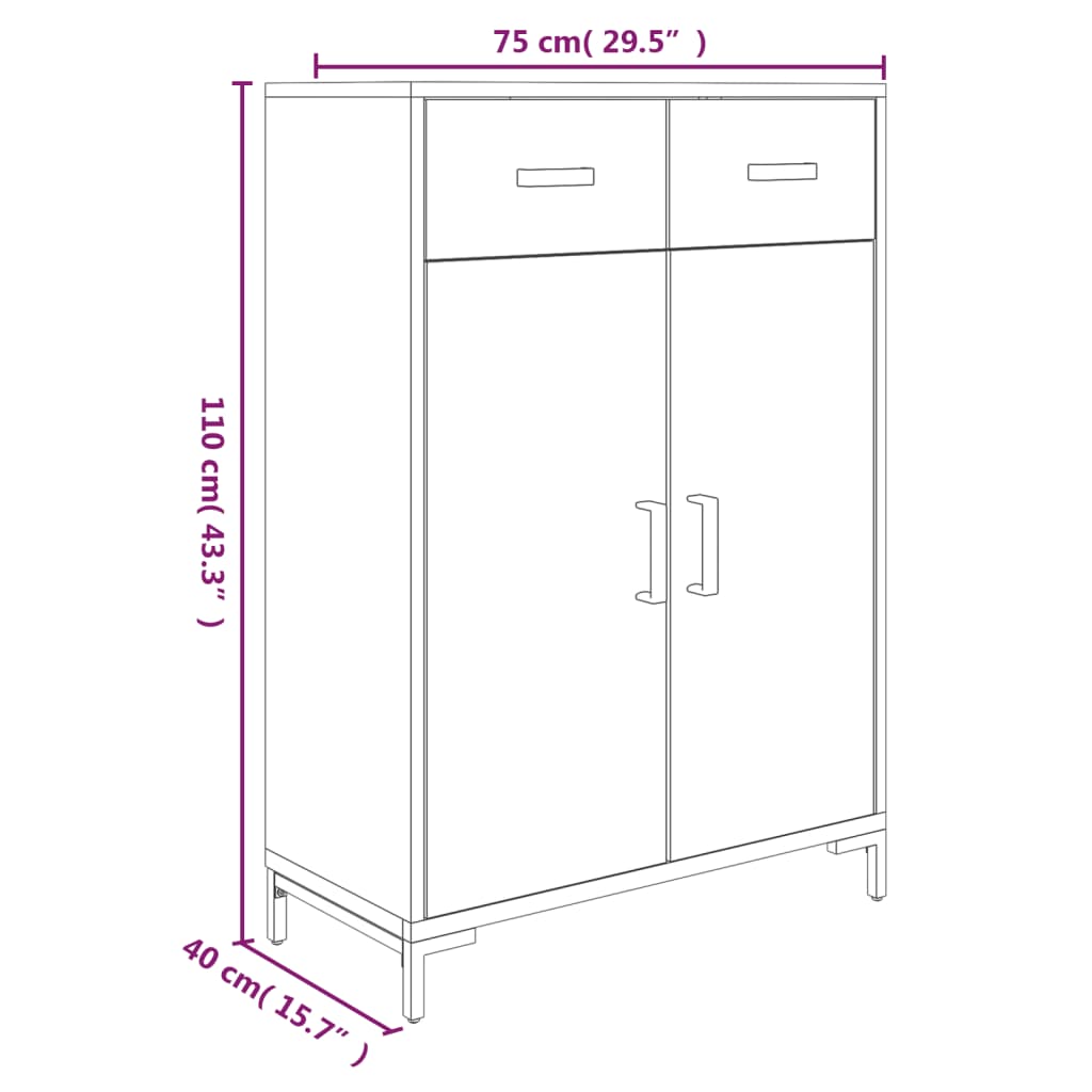 Scarpiera 75x40x110 cm in Legno Massello di Pino