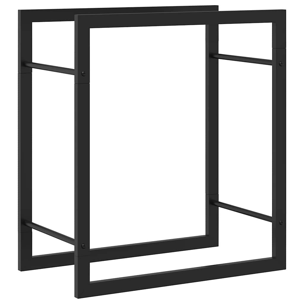 Portalegna Nero Opaco 50x28x56 cm in Acciaio