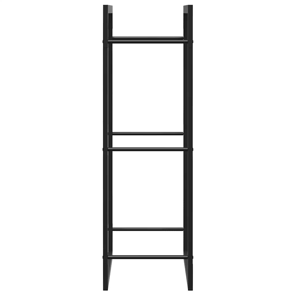 Portalegna Nero Opaco 50x28x94 cm Acciaio