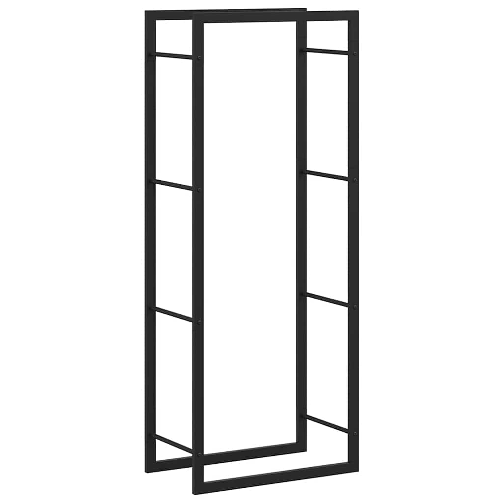 Portalegna Nero Opaco 50x28x132 cm in Acciaio