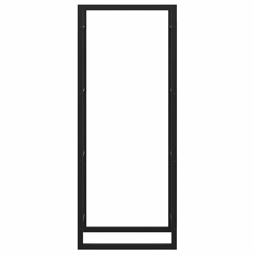 Portalegna Nero Opaco 50x28x132 cm in Acciaio