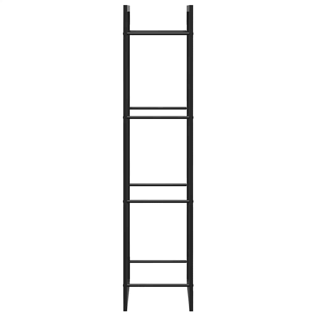 Portalegna Nero Opaco 50x28x132 cm in Acciaio