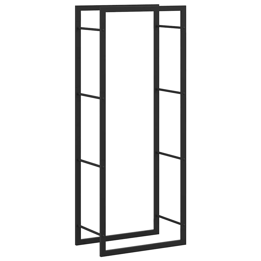 Portalegna Nero Opaco 50x28x132 cm in Acciaio