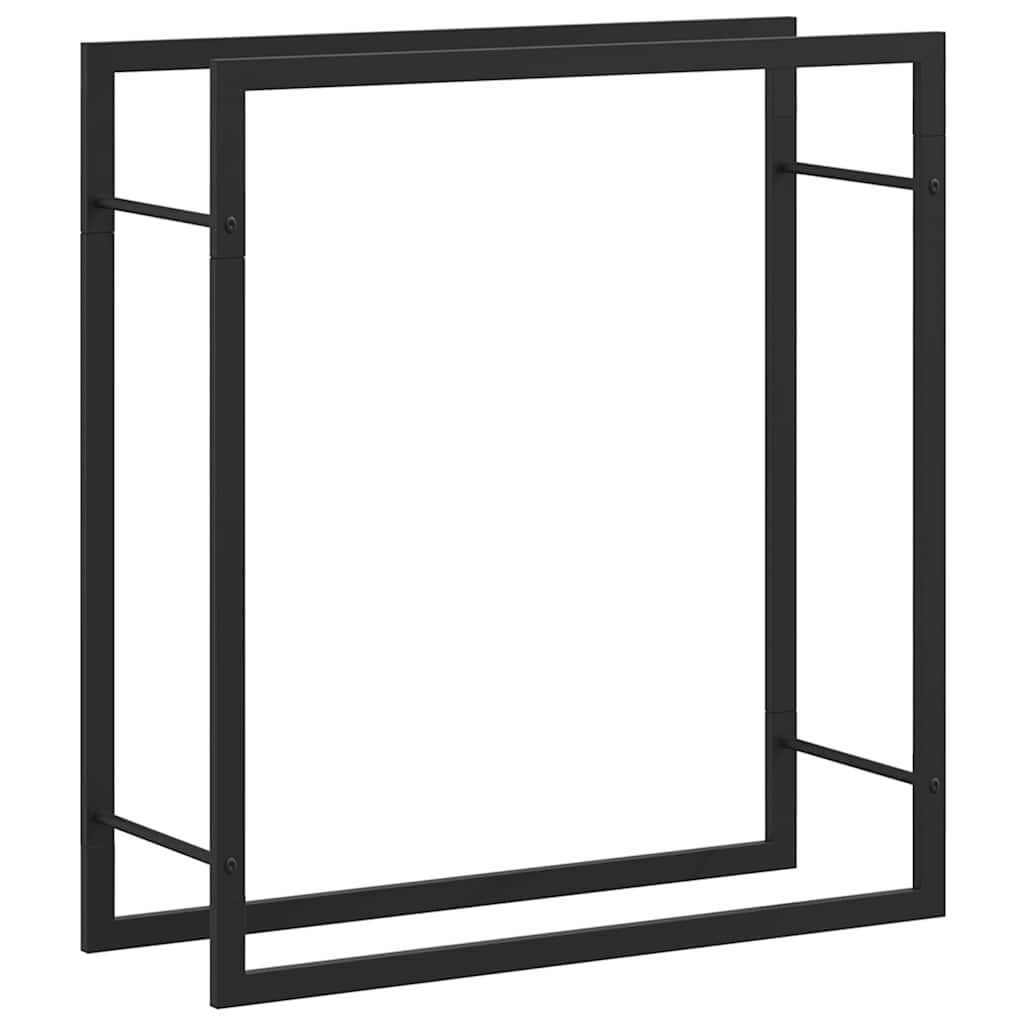 Portalegna Nero Opaco 80x28x86 cm in Acciaio