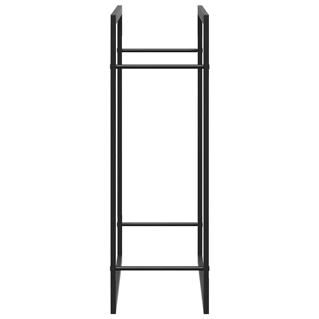 Portalegna Nero Opaco 80x28x86 cm in Acciaio