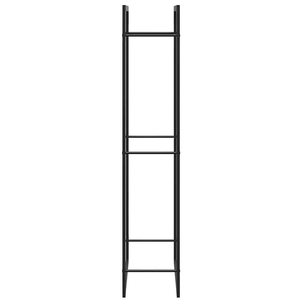 Portalegna Nero Opaco 80x28x154 cm Acciaio