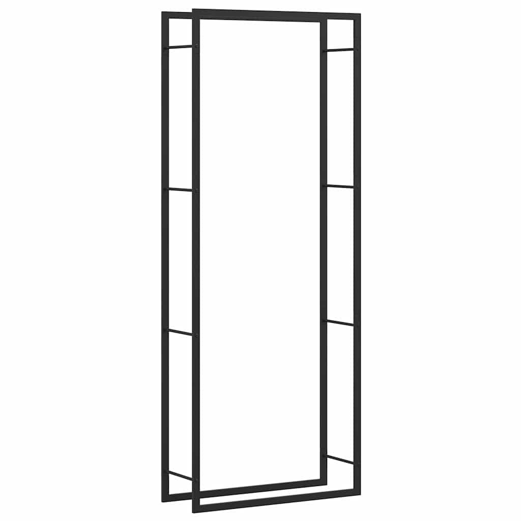 Portalegna Nero Opaco 80x28x222 cm Acciaio