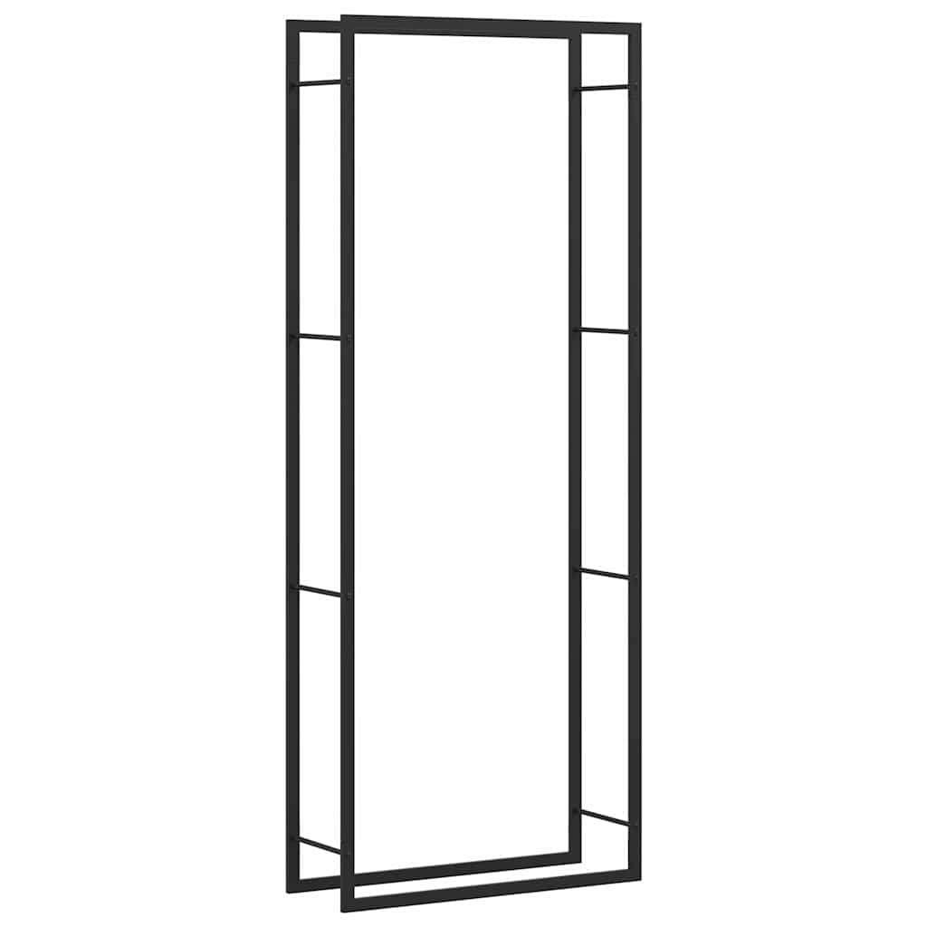 Portalegna Nero Opaco 80x28x222 cm Acciaio