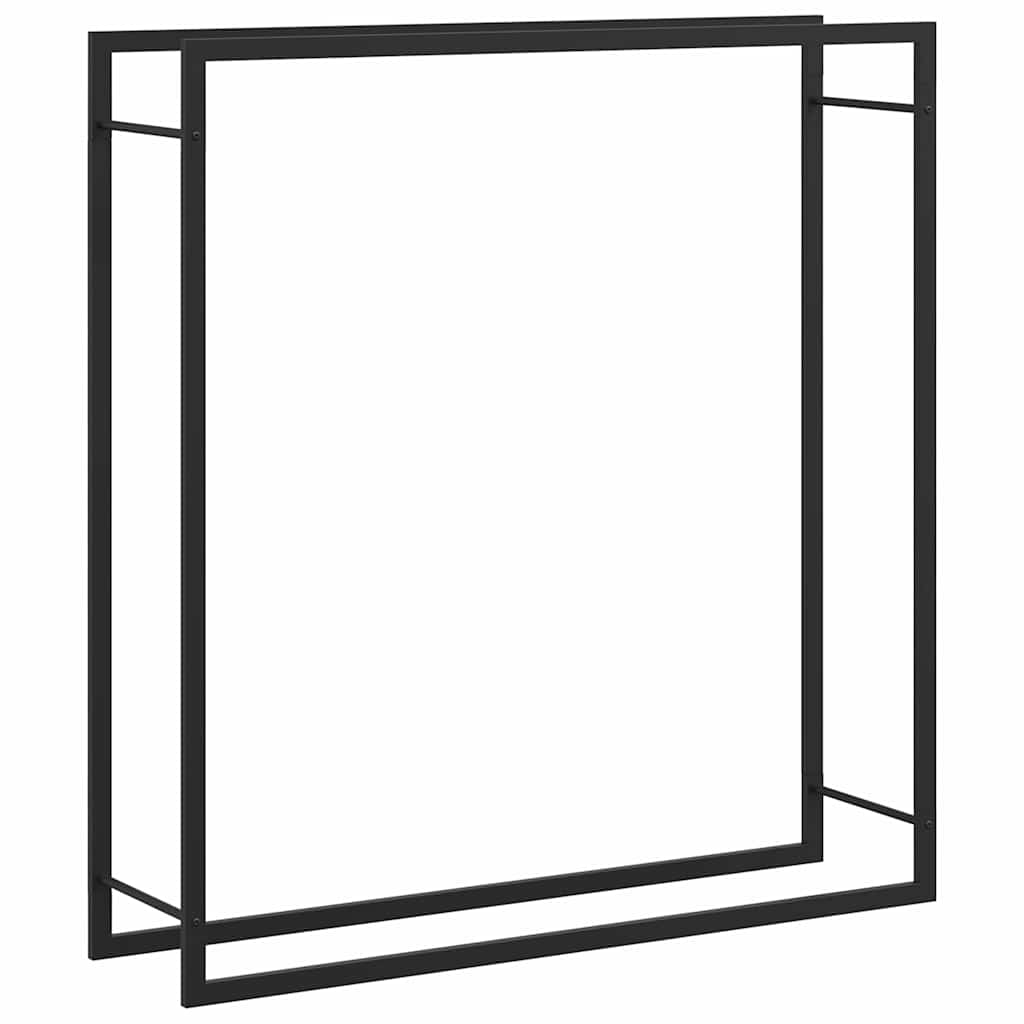 Portalegna Nero Opaco 110x28x116 cm in Acciaio