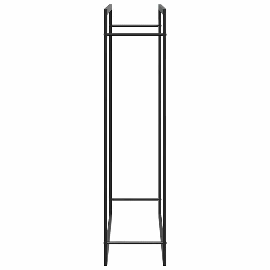 Portalegna Nero Opaco 110x28x116 cm in Acciaio