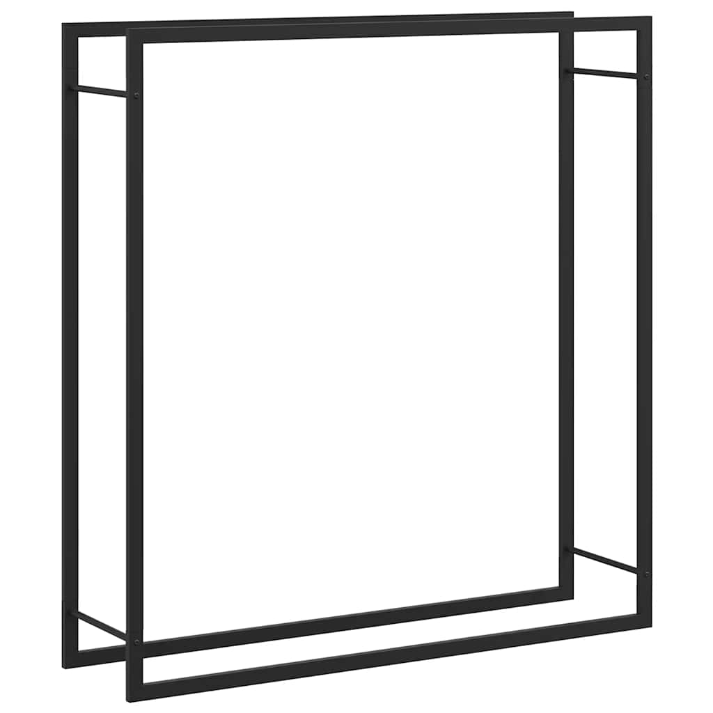 Portalegna Nero Opaco 110x28x116 cm in Acciaio