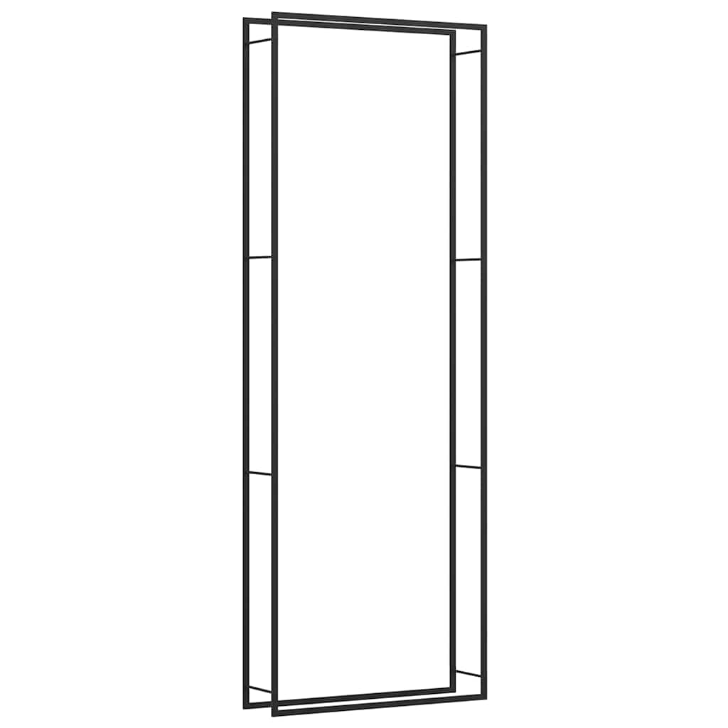 Portalegna Nero Opaco 110x28x312 cm in Acciaio