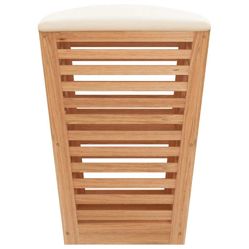 Sgabello da Bagno 40,5x40,5x56 cm in Legno Massello di Noce