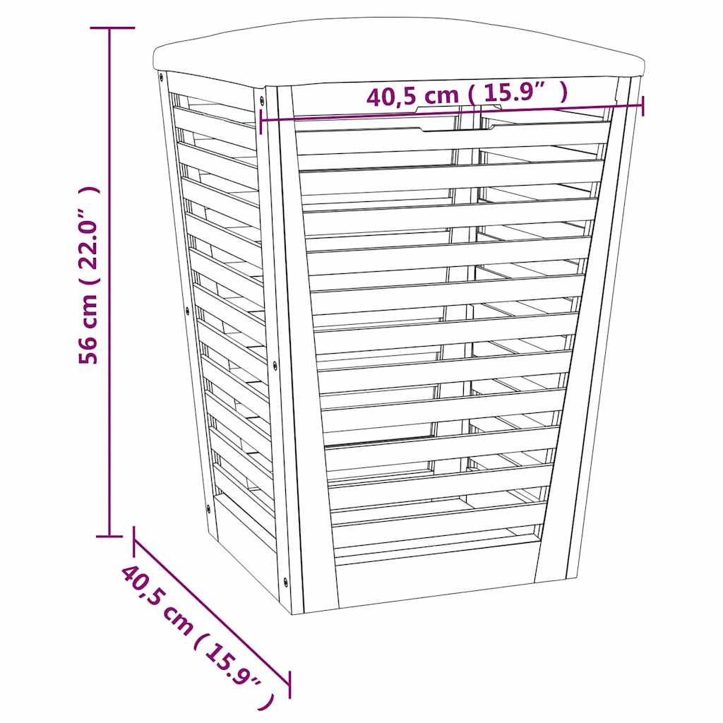 Sgabello da Bagno 40,5x40,5x56 cm in Legno Massello di Noce