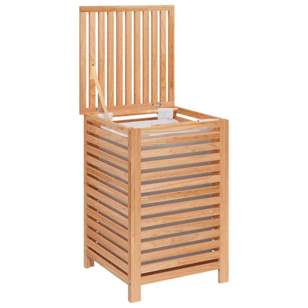 Cesto del Bucato 45x45x65 cm Legno Massello di Noce