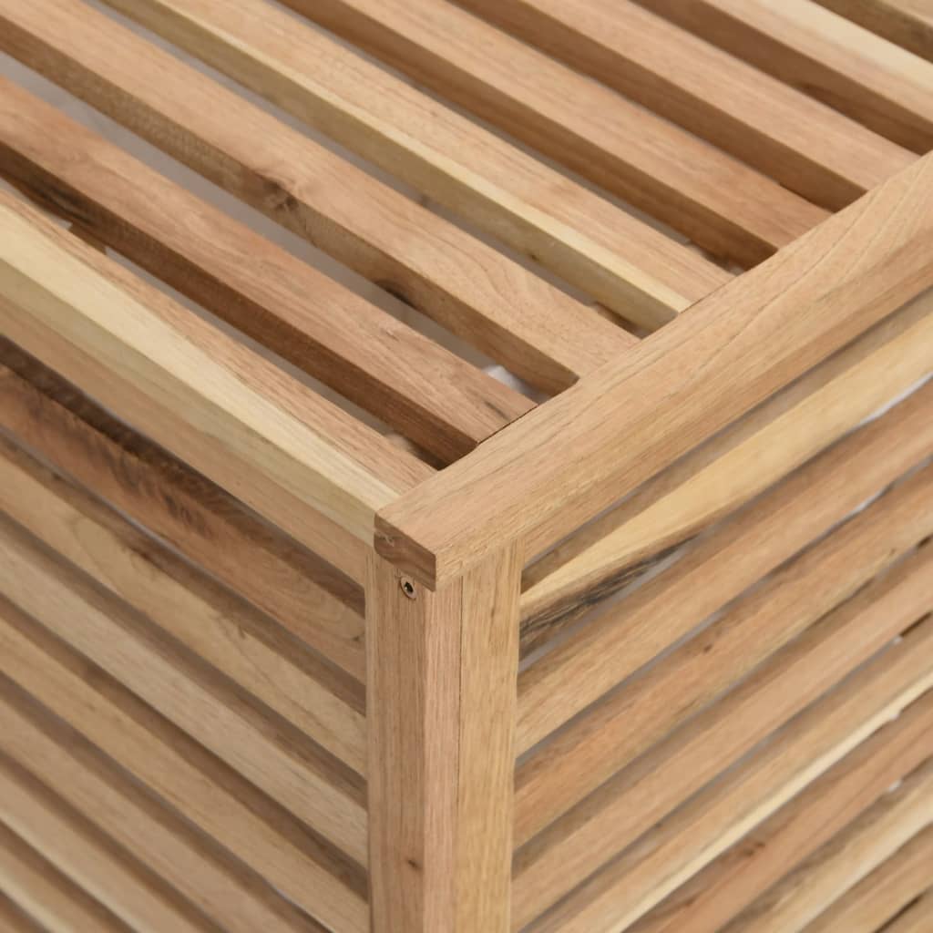 Cesto del Bucato 45x45x65 cm Legno Massello di Noce
