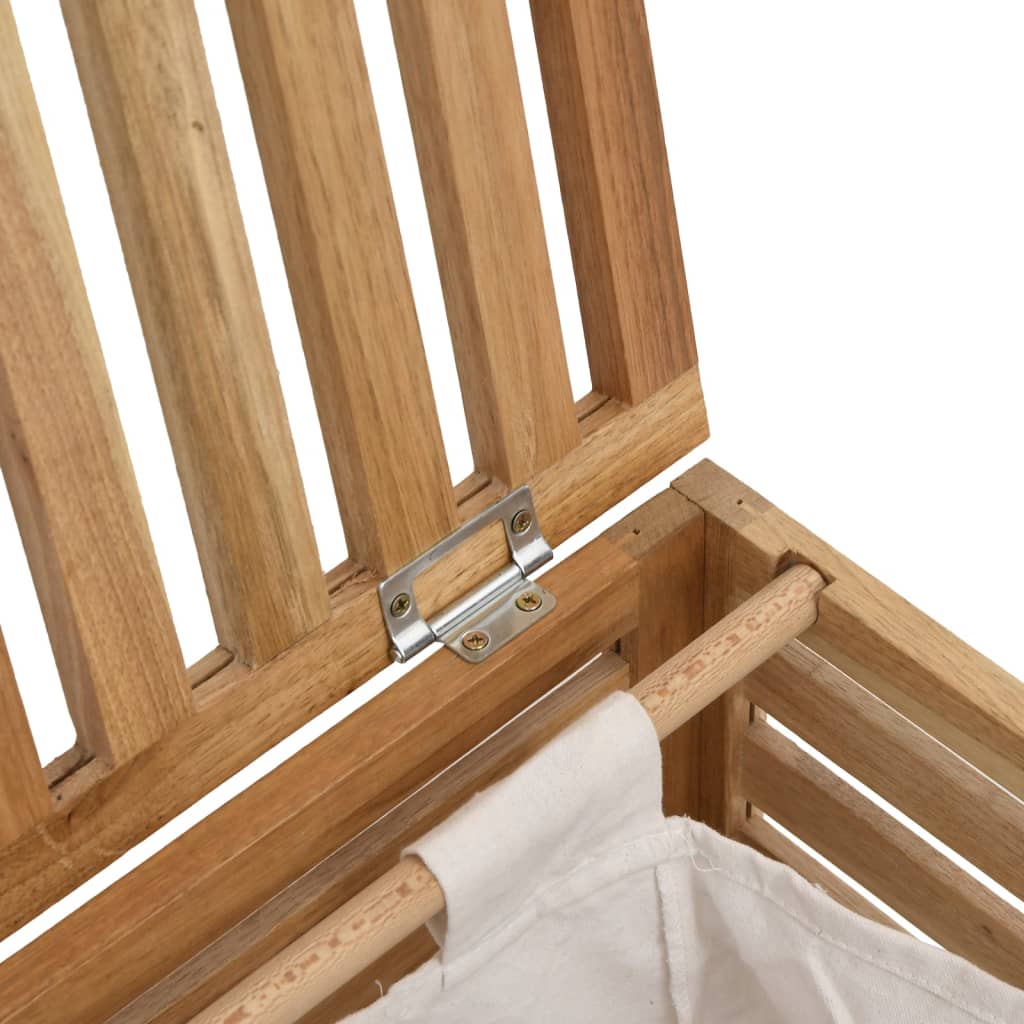 Cesto del Bucato 45x45x65 cm Legno Massello di Noce