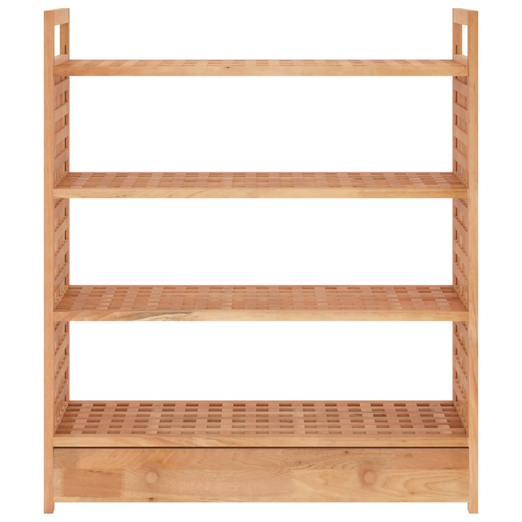 Scarpiera con Cassetto 70x27x81 cm Legno Massello di Noce